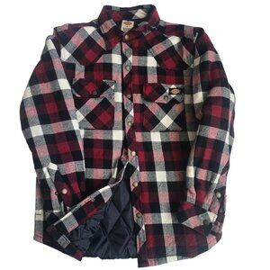 Dickies Plaid White Red Quilted Fleece Thick Jacket Coat Small